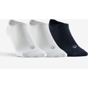 Lage sportsokken rs 160 wit/zwart set van 3 paar