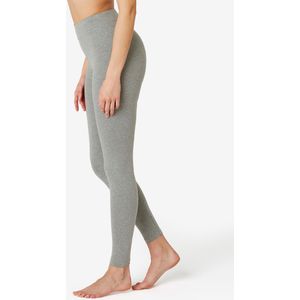 Fitnesslegging voor dames nauwsluitende pasvorm grijs