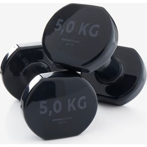 Halters voor fitness 2 x 5 kg zwart