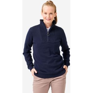 Winddichte golftrui met opstaande kraag met rits voor dames mw500 marineblauw