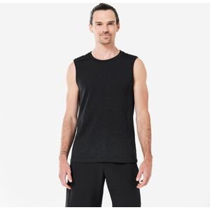 Naadloos en mouwloos shirt voor dynamische yoga heren zwart