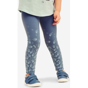 Basic legging voor kinderen katoen blauw turquoise met motief