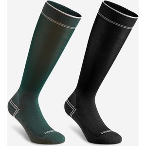 Superdunne paardrijsokken groen zwart
set van 2 paar