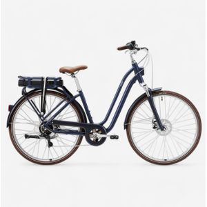 Elektrische stadsfiets elops 900 e laag frame donkerblauw