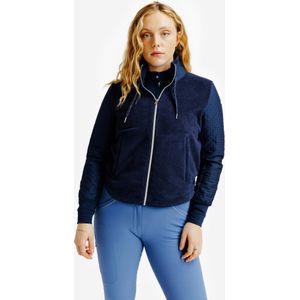 Warme sweater met rits voor dames blauw