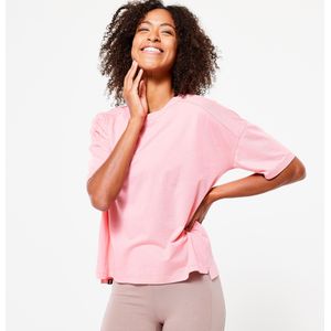 Fitness t-shirt voor dames loose fit 520 litchi roze