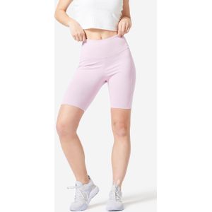 Bikershort voor fitness dames 520 lichtroze