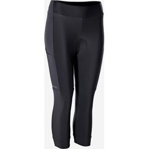 Driekwart fietsbroek discover voor dames zwart