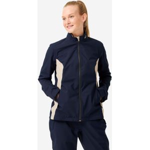 Waterdichte regenjas rw500 voor dames marineblauw/beige