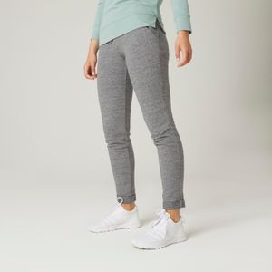 Joggingbroek voor fitness dames slim fit 500 grijs