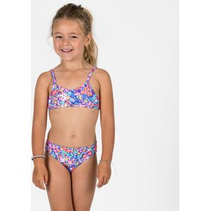 Bikini boni meisjes gekruiste bandjes bloemen veelkleurig
