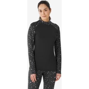 Thermoshirt bl 500 voor dames zwart luipaard print