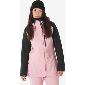 Lange en warme ski- en snowboardjas voor dames 500 roze