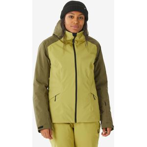 Warme en waterdichte ski- en snowboardjas voor dames jkt 500 kaki