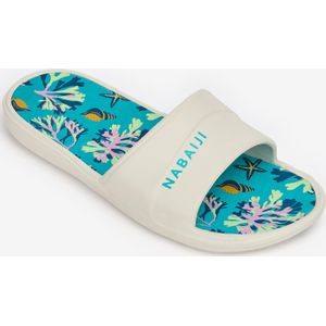 Badslippers slap 500 pupu-print turquoise