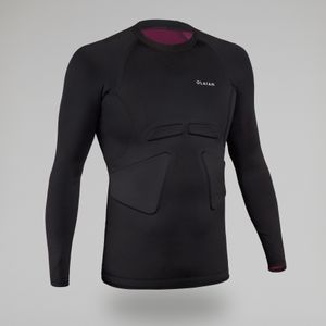 Uv-werende rashguard voor surfen heren peddelcomfort zwart bordeaux