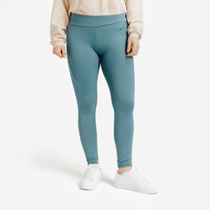 Legging voor dames warm met silicone inzetstukken asgroen