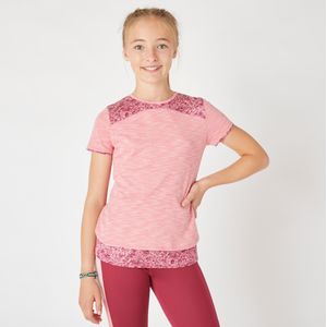2-in-1 t-shirt voor meisjes roze met print