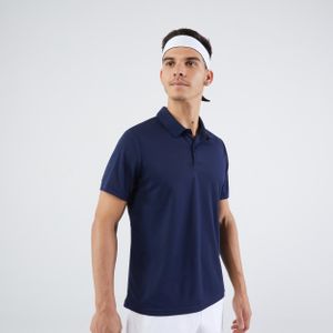 Tennispolo voor heren essential korte mouwen marineblauw