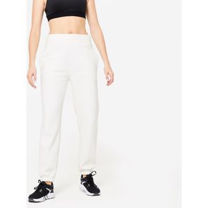 Warme fleece broek voor fitness dames 500 wit