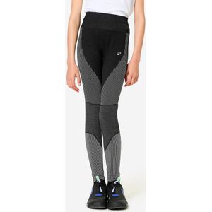 Sportlegging naadloos meisjes zwart/wit