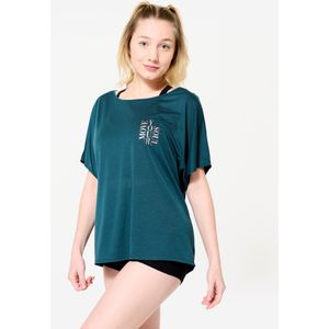 Soepel t-shirt voor moderne dans voor dames groenblauw