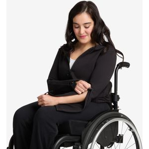 Gemakkelijk aan te trekken damessweater met rits zwart