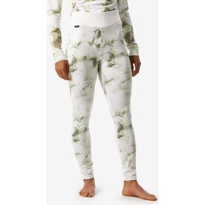 Thermobroek voor skiën dames bl 500 dessin groen en wit