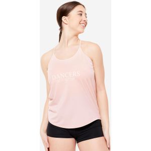 Soepele top voor moderne dans dames smalle bandjes roze