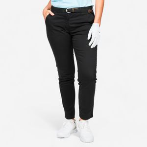 Golf chino broek dames katoen mw500 zwart