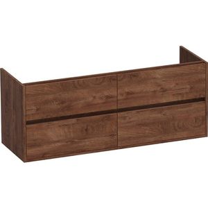 BRAUER Nexxt Wastafelonderkast - 140x46x55cm - 4 greeploze softclose lades - 2 sifonuitsparingen - MFC - viking shield 1776