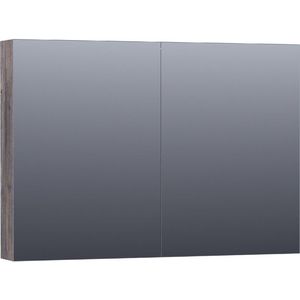 BRAUER Dual Spiegelkast - 100x70x15cm - 2 links- rechtsdraaiende spiegeldeur - MFC - grey Canyon SK-DU100GC