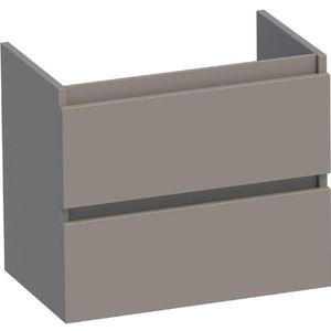 BRAUER Solution Small Wastafelonderkast - 60x39x50cm - 2 softclose greeploze lades - 1 sifonuitsparing - MDF - mat taupe 1768