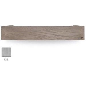 Looox Wood collection shelf BoX 60cm met bodemplaat rvs geborsteld eiken RVS geborsteld WSHBOX60RVS