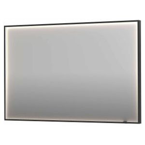 INK SP19 spiegel - 120x4x80cm rechthoek in stalen kader incl dir LED - verwarming - color changing - dimbaar en schakelaar - geborsteld metal black 8409137