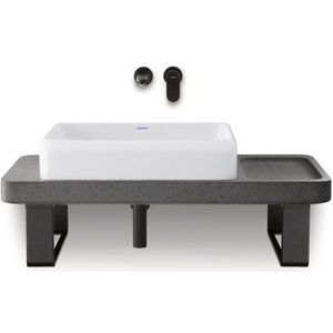 Duravit Wave Wastafelmengkraan - inbouw - 2 gats - eengreeps - voorsprong 20.2cm - zwart mat wa1070004046