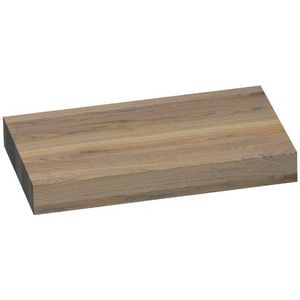 Saniclass Wastafelblad - eiken opgedikt - 80x50x10cm - zonder kraangat - Hout Vintage oak i3011VO