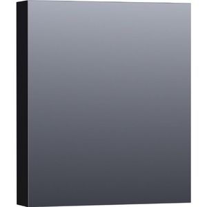 Saniclass Plain Spiegelkast - 60x70x15cm - 1 rechtsdraaiende spiegeldeur - MDF - mat zwart SK-PL60RMZ