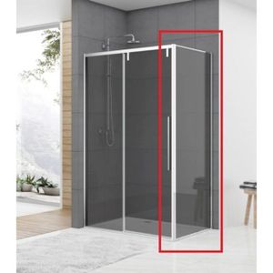 Van Rijn Products ST06 Wand voor hoekcabine 8mm rookglas 98.5x200cm te combineren met schuifdeur chroom ST06350100WGR