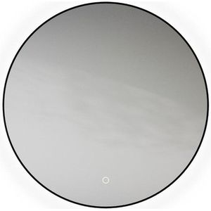 Looox Mirror collection spiegel - rond 70cm - ind.LED verl. sp.verw. m.black SPMBLR700