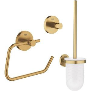 GROHE Essentials Toilet accessoireset 3-delig met toiletborstelhouder, handdoekhaak en toiletrolhouder zonder klep Brushed cool sunrise sw99005/sw99029/sw99045/