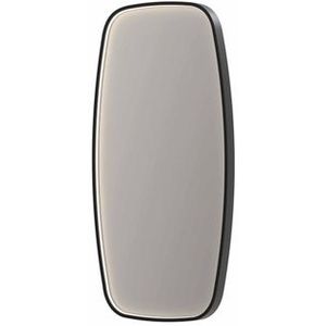 INK SP31 spiegel - 50x4x100cm contour in stalen kader incl dir LED - verwarming - color changing - dimbaar en schakelaar - geborsteld metal black 8409855