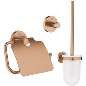 GROHE Essentials Toilet accessoireset 3-delig met toiletborstelhouder, handdoekhaak en toiletrolhouder Brushed Warm sunset sw99003/sw99027/sw99043/