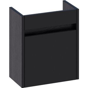 BRAUER Nexxt Fonteinonderkast - 40x45x22cm - 1 rechtsdraaiende deur - greep - MFC - black wood FO-NXRBW