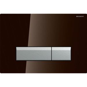 Geberit Sigma40 bedieningplaat, 2-toets spoeling frontbediening voor toilet 26.6x18.2cm umbra glas / aluminium 115.600.SQ.1