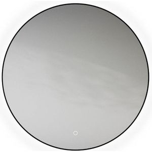 Looox Mirror collection spiegel - rond 80cm - ind.LED verl. sp.verw. m.black SPMBLR800