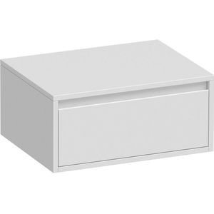 BRAUER Thin Wastafelonderkast - 60x46x27cm - 1 greeploos lade - 0 sifonuitsparing - MDF - hoogglans wit 1736