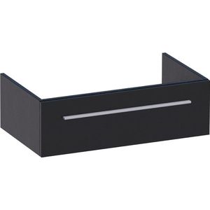 BRAUER Sharp Wastafelonderkast - 80x46x25cm - 1 softclose lade - zonder greep - 1 sifonuitsparing - MFC - black wood 1157