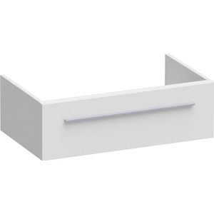 BRAUER Sharp Wastafelonderkast - 80x46x25cm - 1 softclose lade - zonder greep - 1 sifonuitsparing - MDF - mat wit 1852