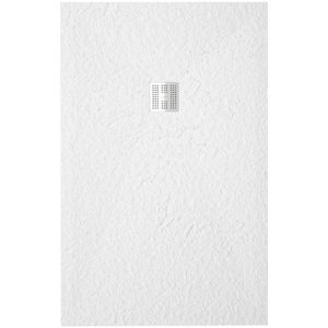 ZEZA Grade douchevloer - 75x160cm - antislip - antibacterieel - mineraalmarmer - rechthoek - mat wit 400000000000022993
